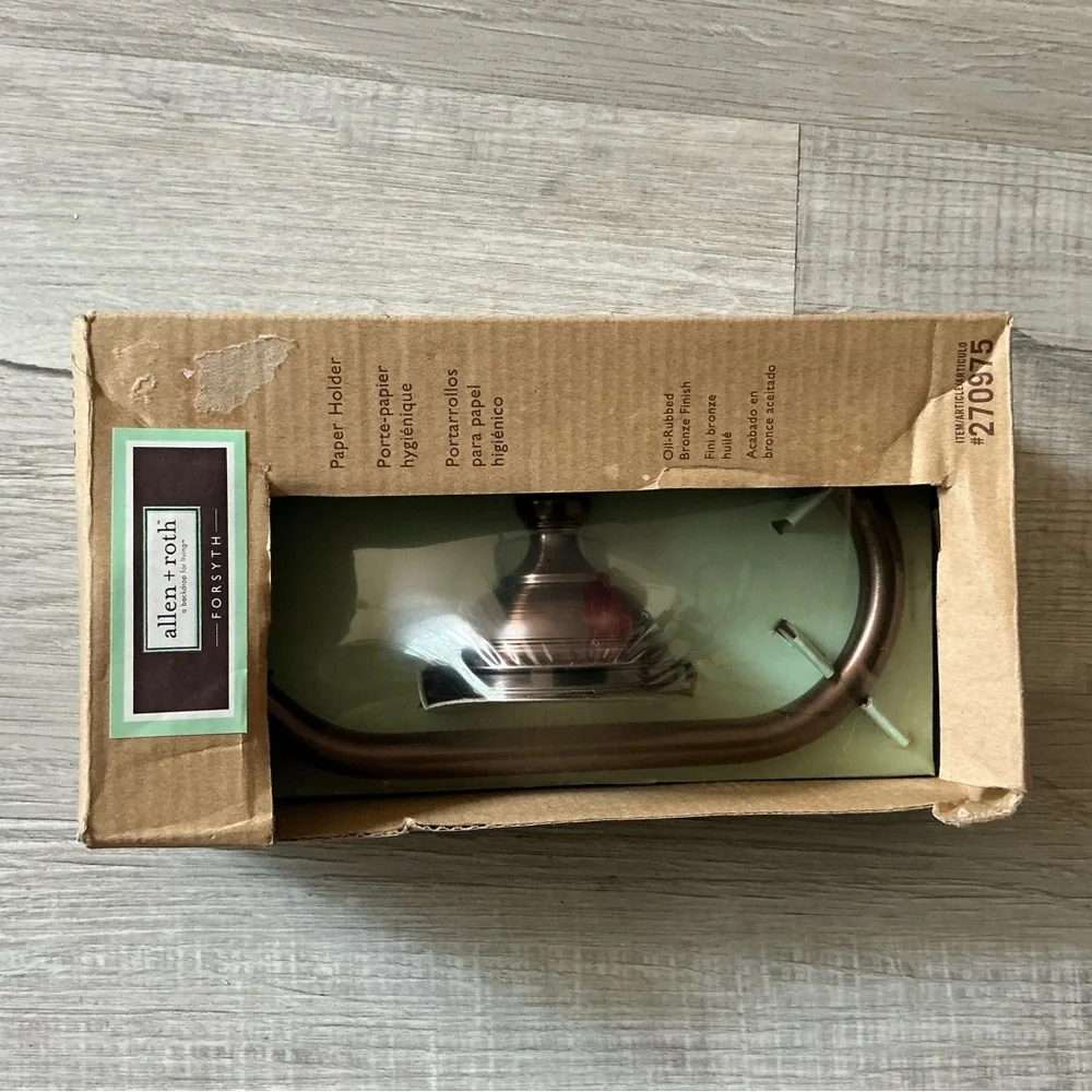 Allen + Roth Forsyth Toilet Paper Holder Oil Rubbed Bronze New Sealed